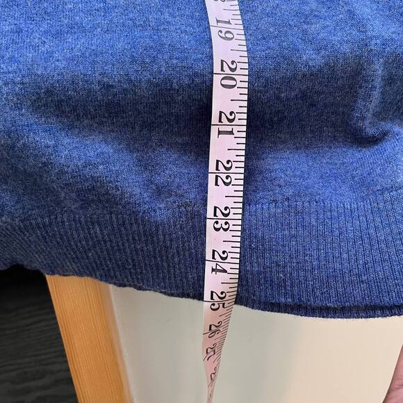 Johnnie-O Merino Wool Sweater Mens Size Medium Blue Quarter Zip Pullover Office - Picture 9 of 10